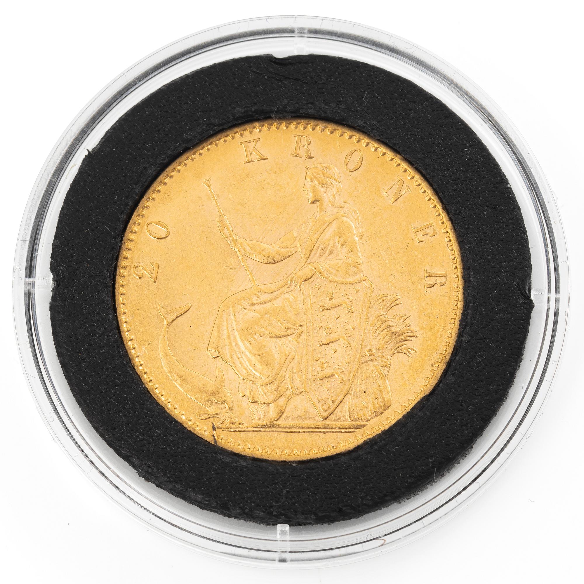 Gold coin, Denmark, Christian IX, 20 kroner, 1873.