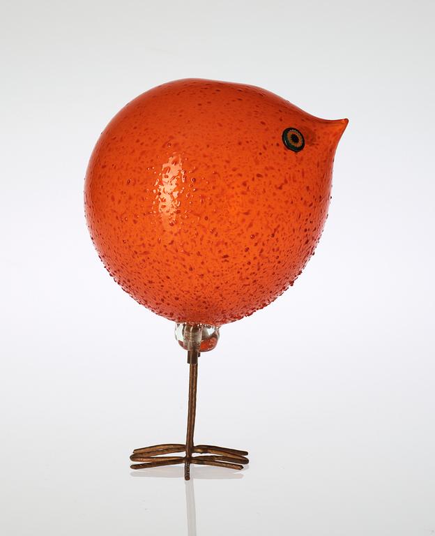 A Peter Pelzel 'Pulcino' glass bird, Vistosi, Italy.