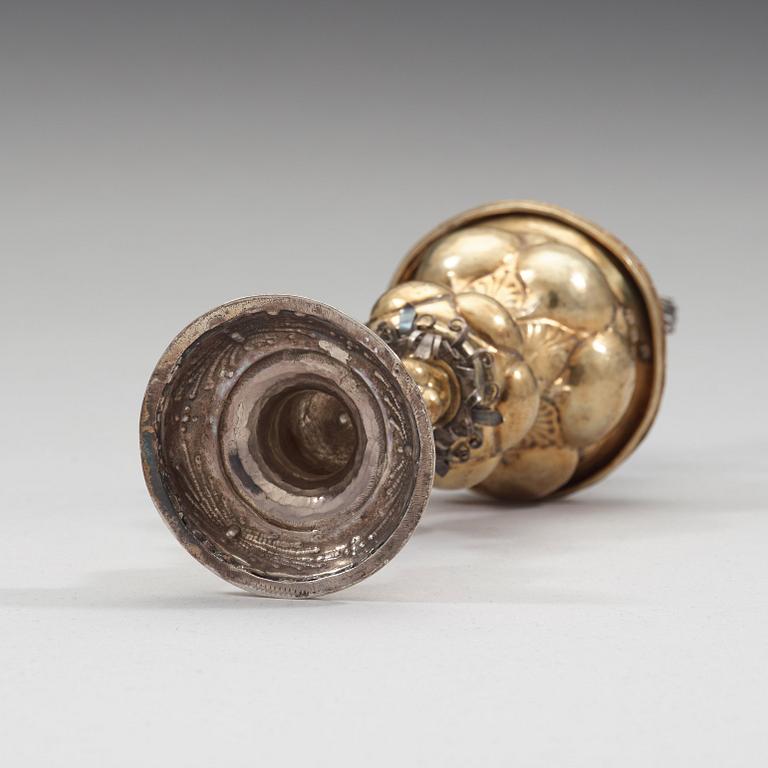 A German 17th century silver-gilt cup and cover, mark of Johann Kartenbusch, Nürnberg (1621/-22-1630).