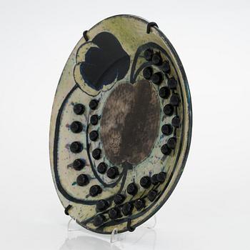 Birger Kaipiainen ,koristelautanen, kivitavaraa, signeerattu  Kaipiainen, Arabia.