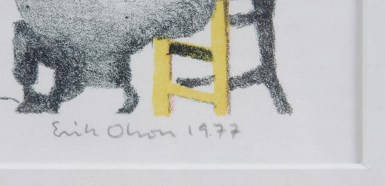 ERIK OLSON, färglitografi, sign, dat "1977" o märkt "epr. d´artiste.