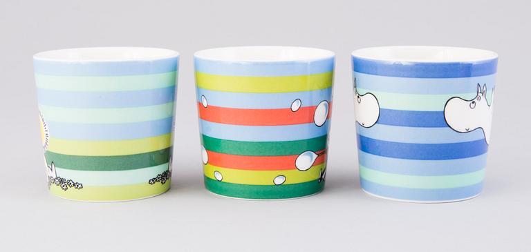 MOOMIN-MUGS, 5 pcs, porcelain, 'Summer season mugs', Moomin Characters, Arabia 2006-2011.