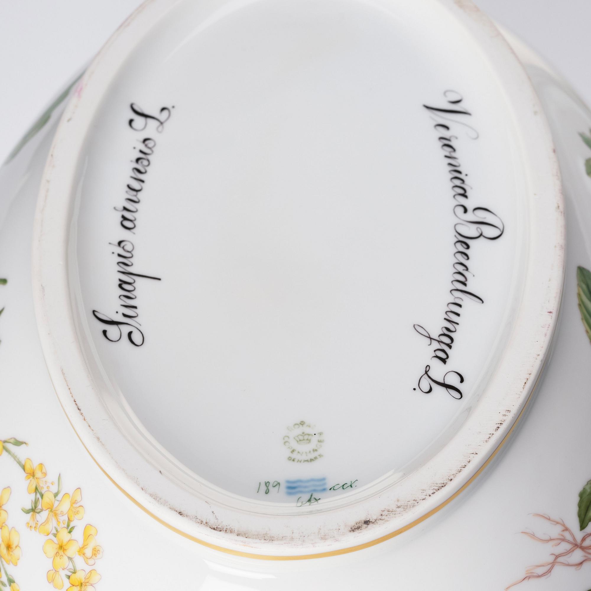 A large Royal Copenhagen 'Flora Danica' tureen with cover and stand, Denmark, 20th Century.