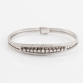 White gold and brilliant cut diamond bracelet.