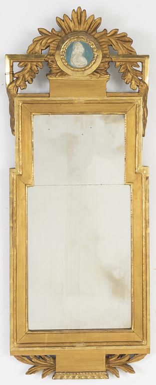 A Gustavian mirror, late 18th Century.
