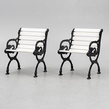 A pair of garden chairs, Byarum, later part of the 20th Century.