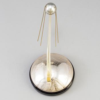 Three USSR Desk Rocket Satellite Models of  "Vostok 1" (Yuri Gagarin 1961) and "Sputnik 1", 1957.