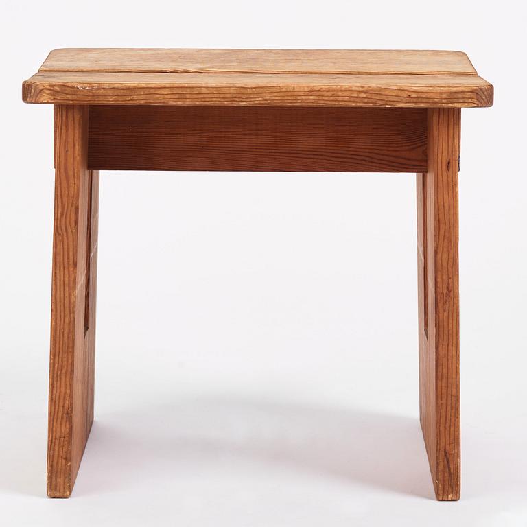 Axel Einar Hjorth, a "Skoga" stained pine stool, Nordiska Kompaniet 1930s.