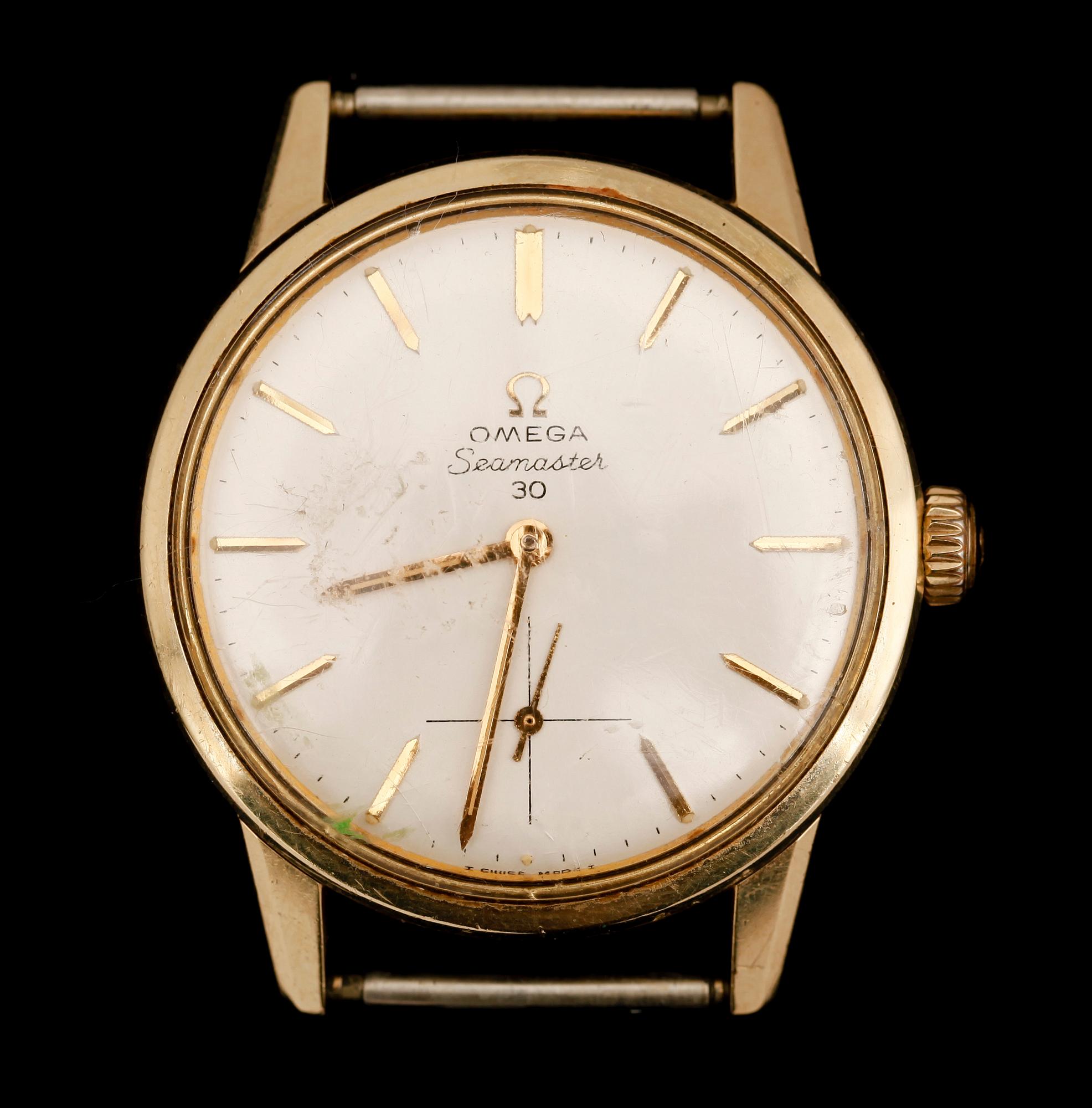 HERRARMBANDSUR, guld på stål, Omega Seamaster 30.