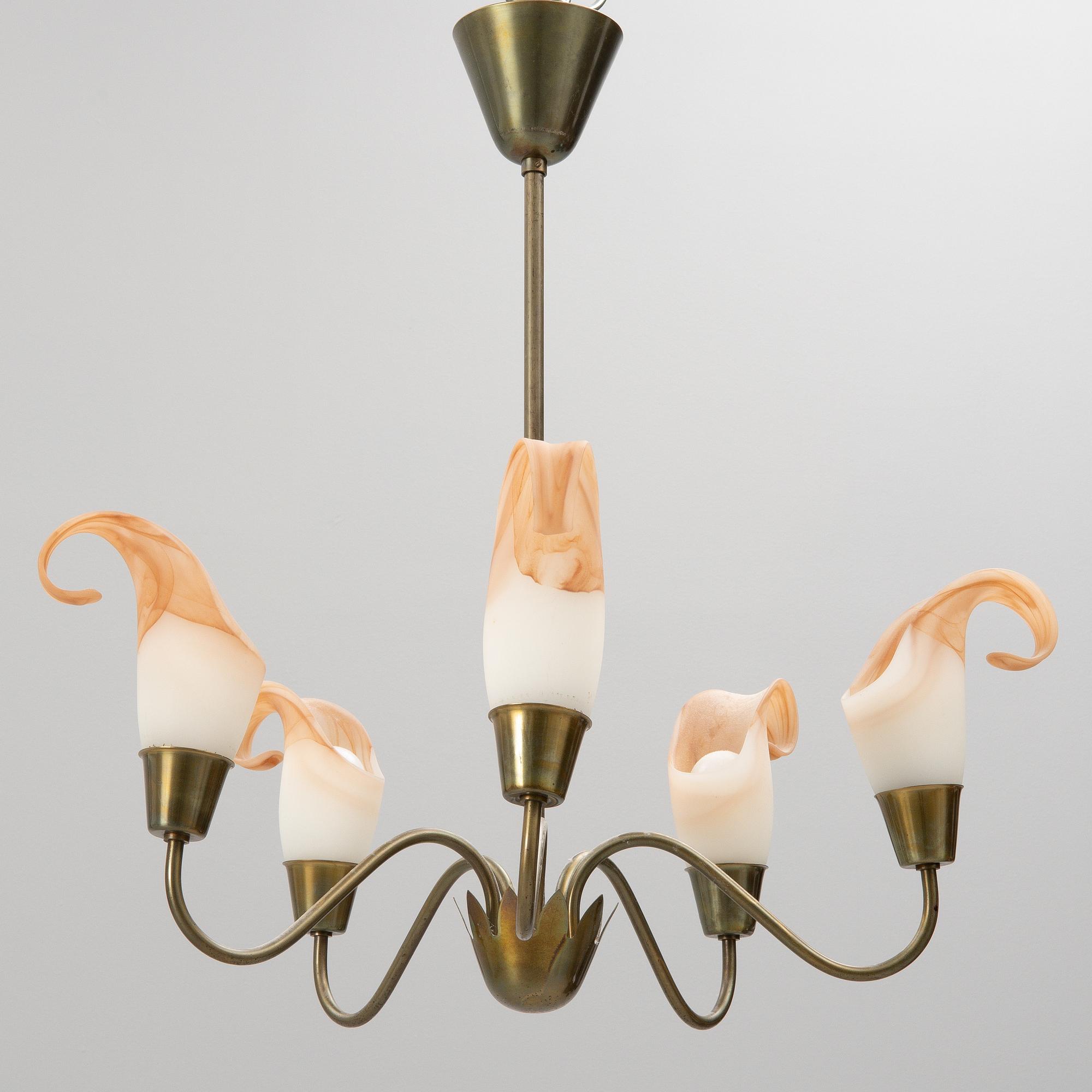 A Swedish Modern ceiling lamp, 1940s/50s.