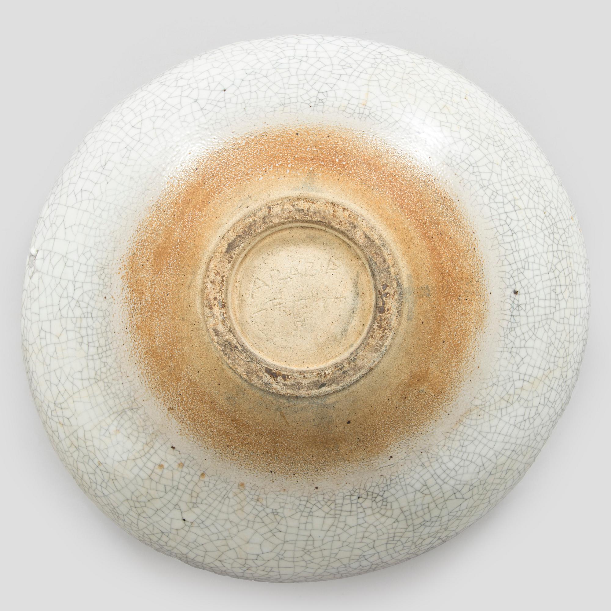 Friedl Holzer-Kjellberg, A stoneware floor bowl, signed ARABIA -F.H.Kj.- 50.