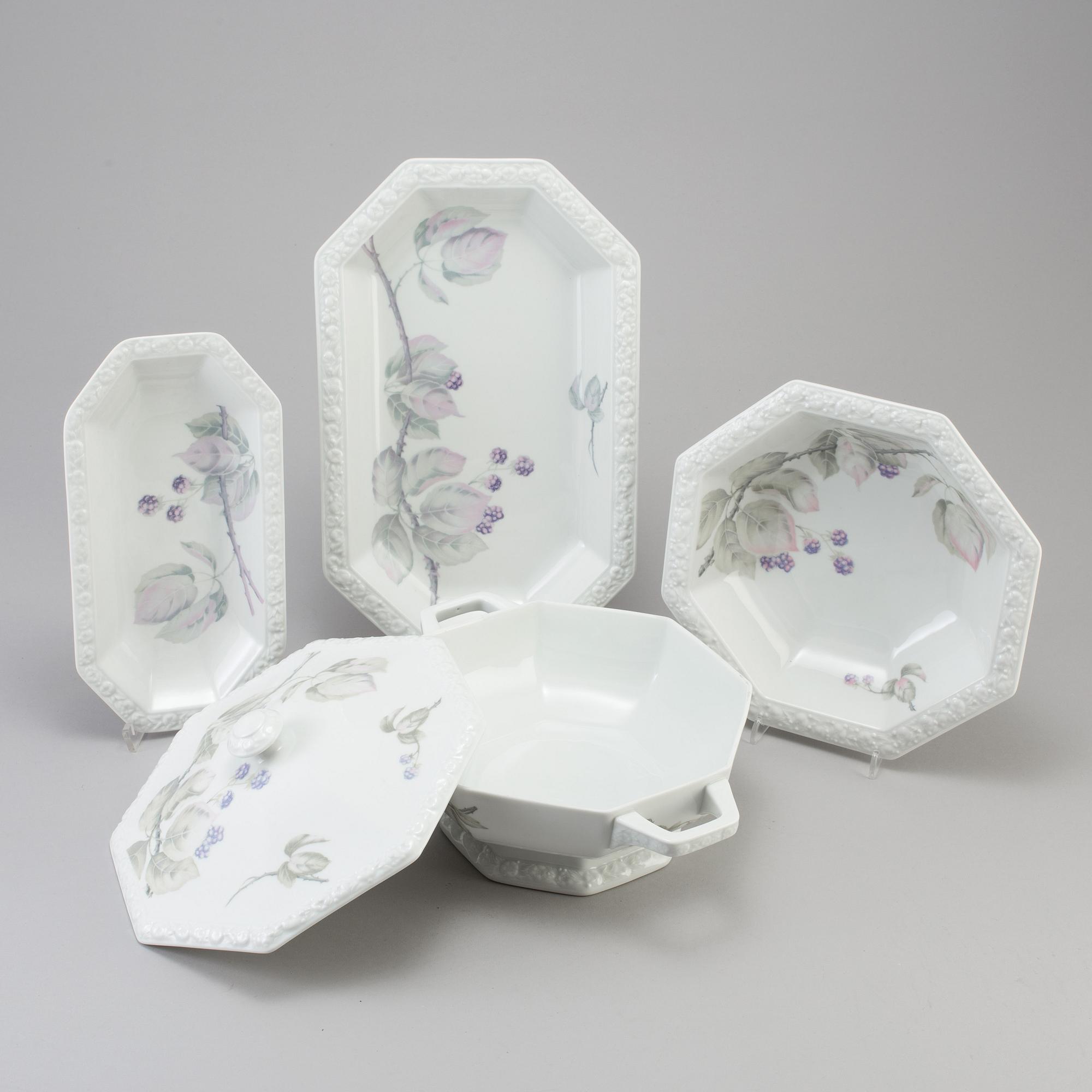 MATSERVIS, 58 delar, porslin, "Maria Björnbär", Rosenthal.