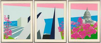 Franco Costa, a silkscreen triptych in colours, 1979, signed 113/160.