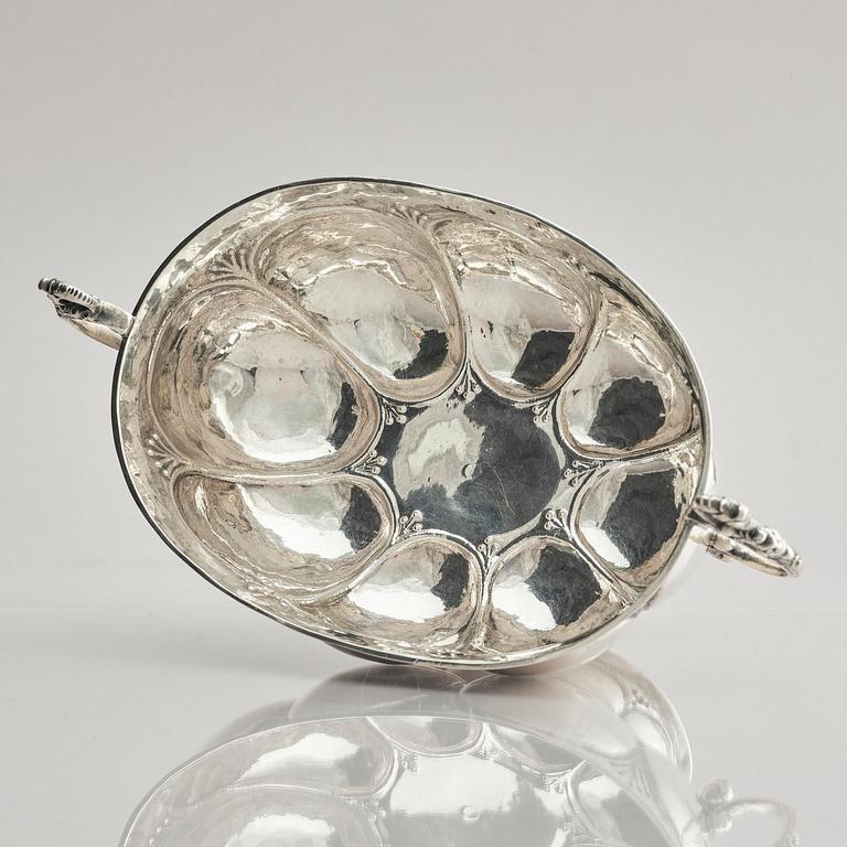 A German early 18th century silver bowl on foot, mark of Peter Cornelis Mol, Emden.