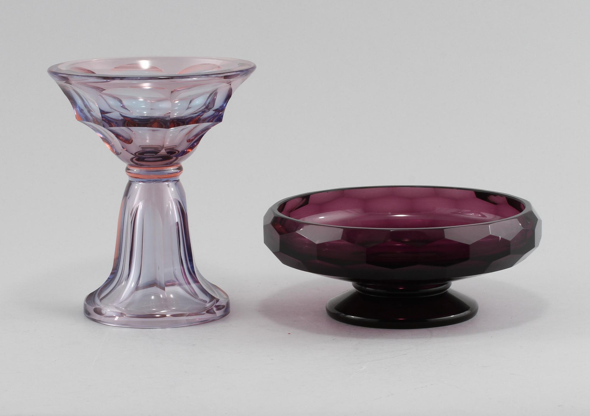 SKÅLAR, 2 st, glas, 1900-talets första hälft.