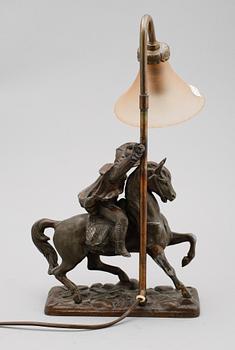 BORDSLAMPA, bronserad metall, 1900-talets första hälft.