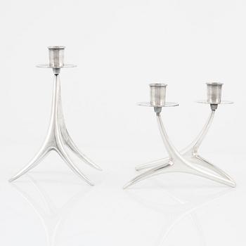 Anna-Greta Eker, a silver candlestick and candelabra, Auran Kultaseppä, Turku, Finland  1972.