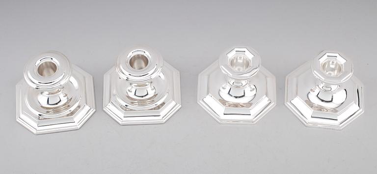 LJUSSTAKAR, 2 par, silver, Norge, 1900-talets andra hälft.