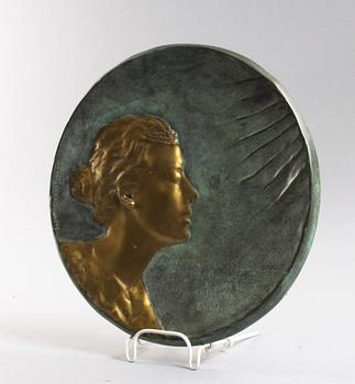 GERDA SPRINCHORN, relief, brons, sign.