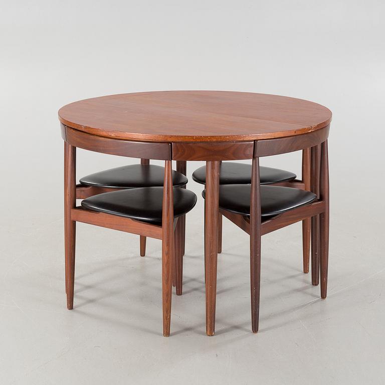 HANS OLSEN, bord med 5 stolar, Frem Røjle, modell formgiven ca 1952.