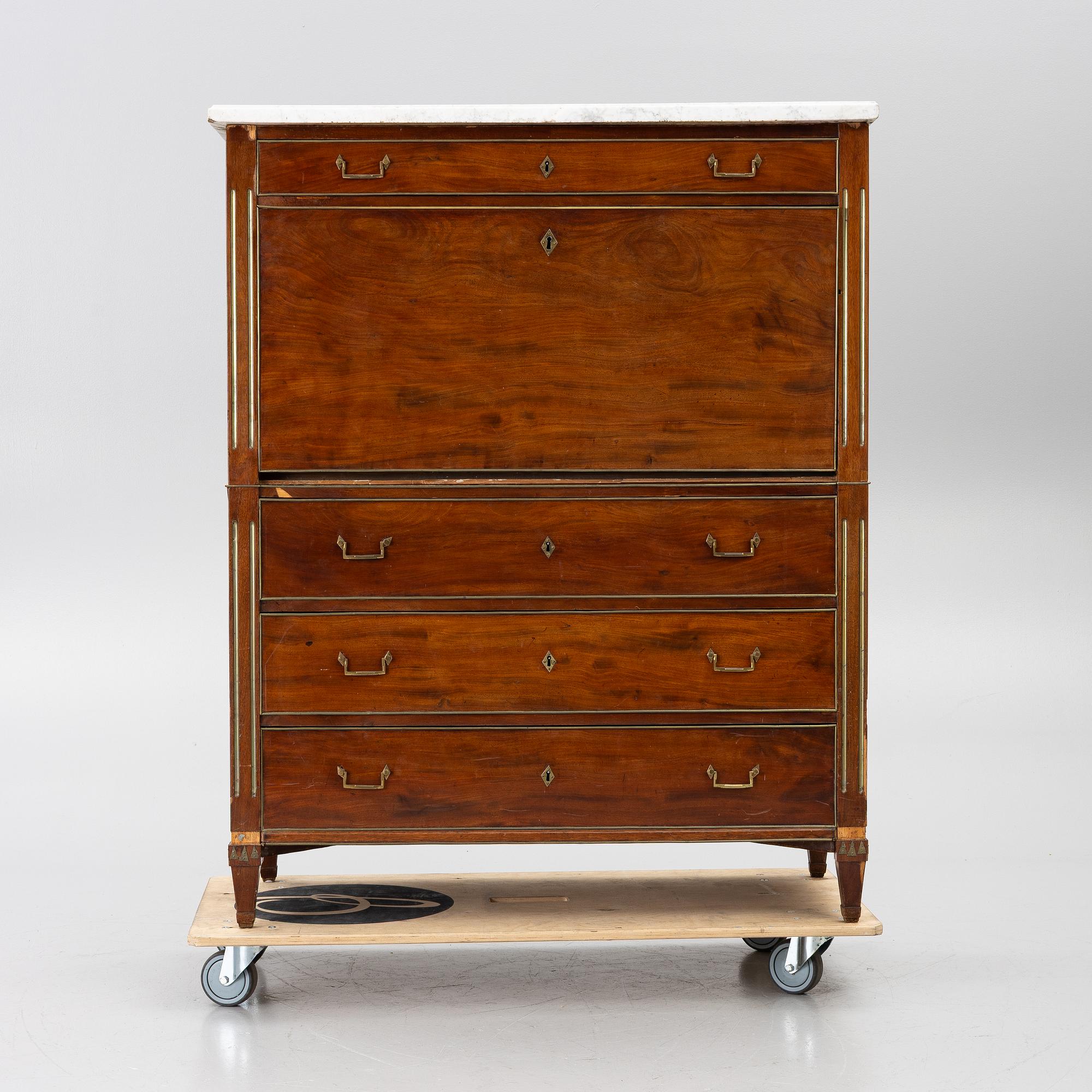 Writing desk, made in Stockholm, circa 1800, Late Gustavian.