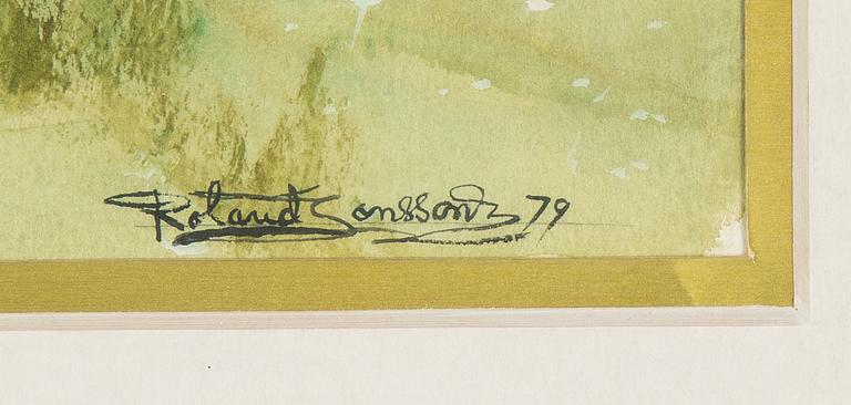 Roland Jonsson, akvarell, signerad och daterad -79.