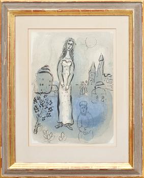 MARC CHAGALL, två färglitografier ur boken "Dessins pour la Bible".