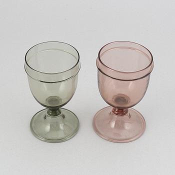 A pair of wine glasses, Venini, Murano, Italy.