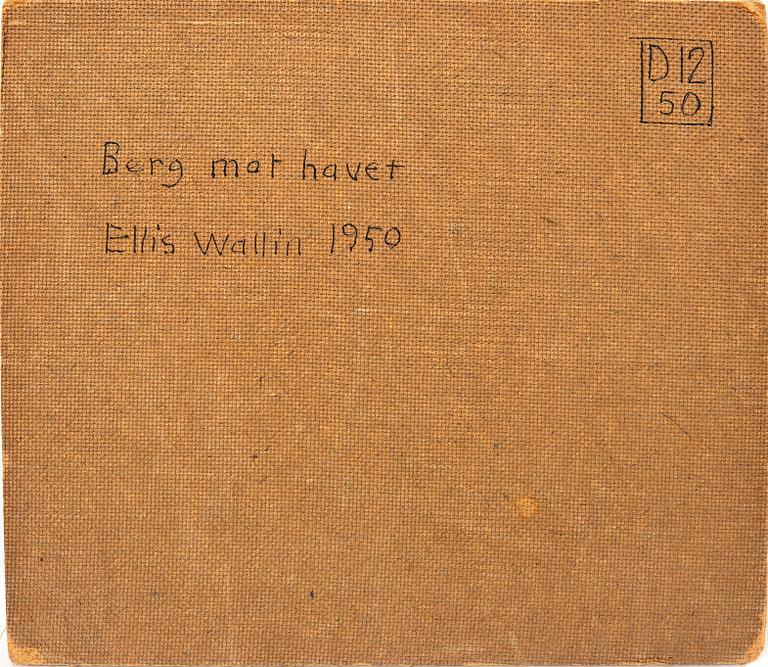 Ellis Wallin, olja på pannå signerad och daterad 5.