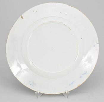 TALLRIK, fajans, 1700/1800-tal.