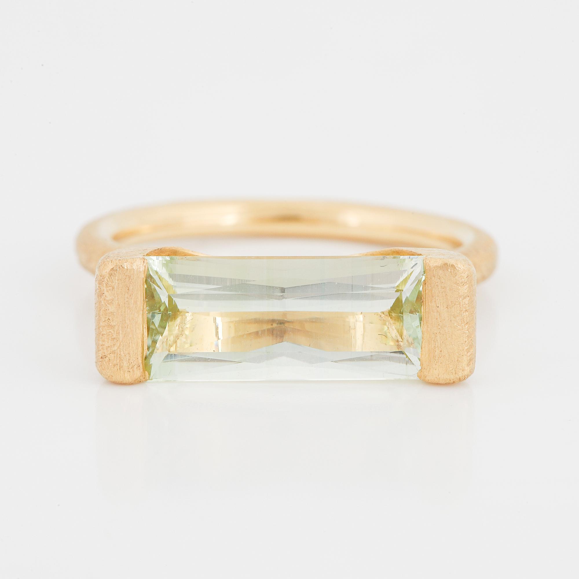 DULONG, a faceted aquamarine "Future" ring.