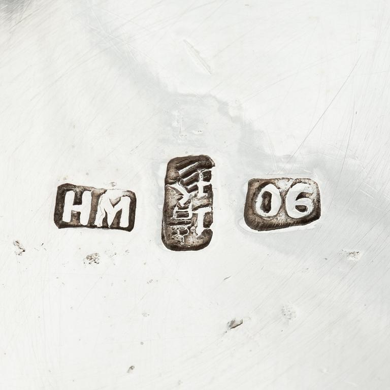 Teservis, fem delar, silver. Wang Hing & Co, Hong Kong & Canton.