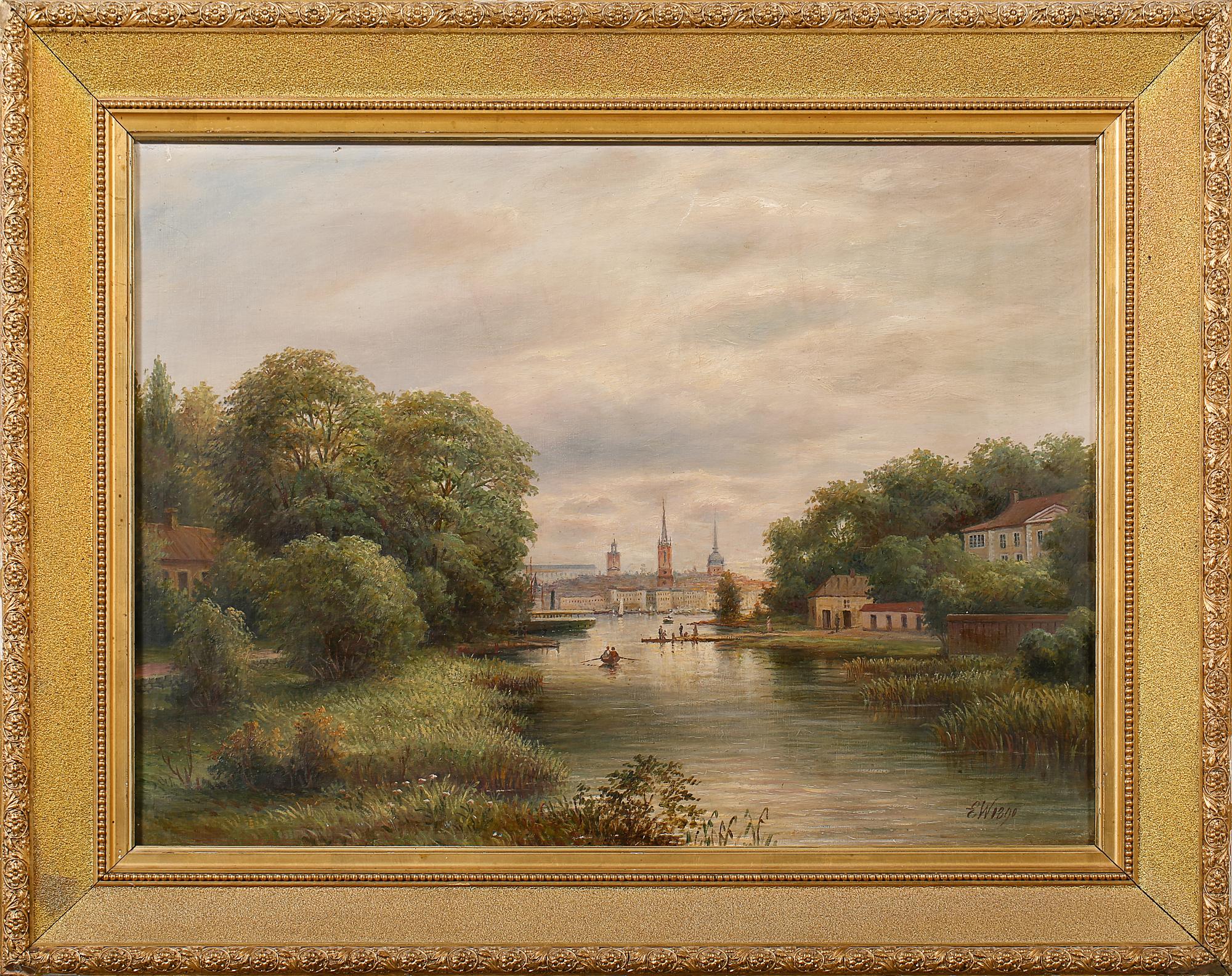 ERNFRIED WAHLQVIST, olja på duk, "Långholmen". Signerad och daterad 1890.