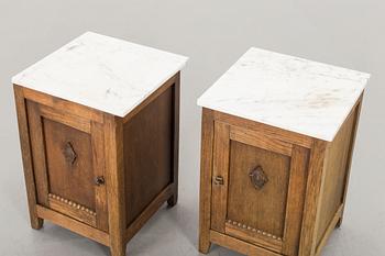 A PAIR OF BEDSIDE TABLES.