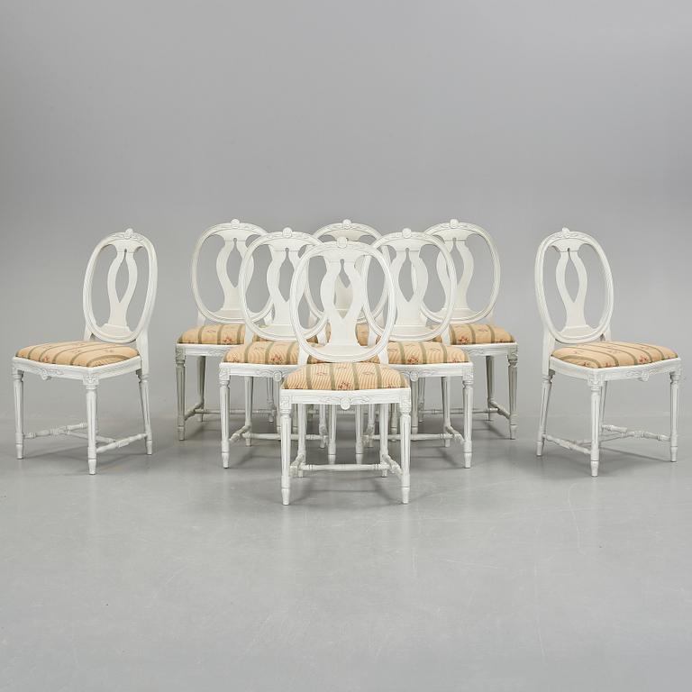 STOLAR, 8 stycken, gustaviansk stil, modern tillverkning.