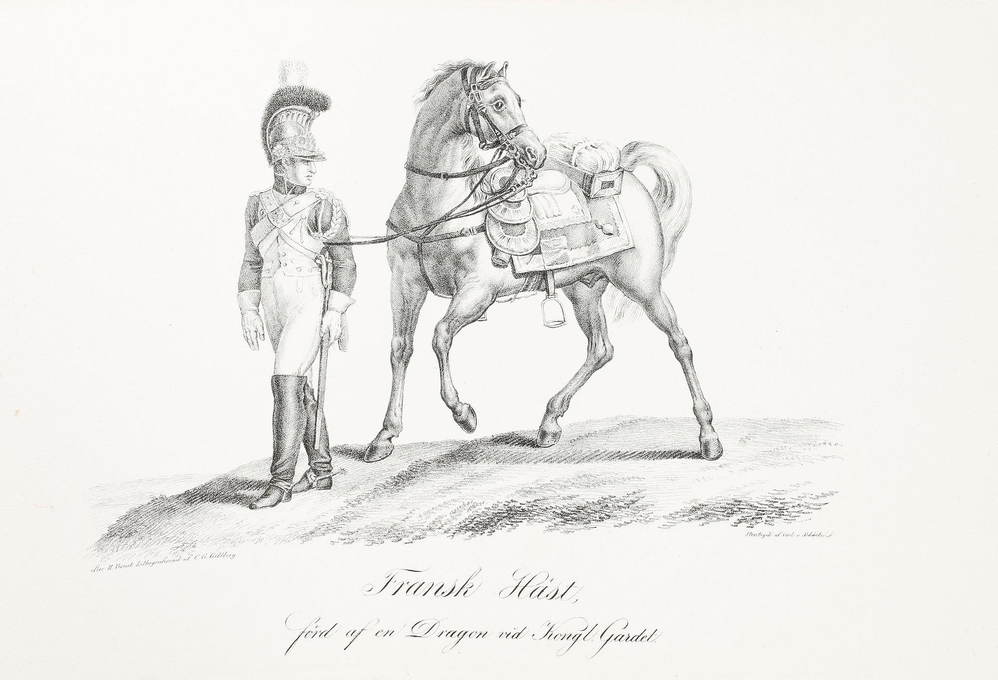 HORACE OCH CARLE VERNET, efter, 24st, litografi, inbundna, "Vernet. Hästar", Stockholm, 1800-tal.