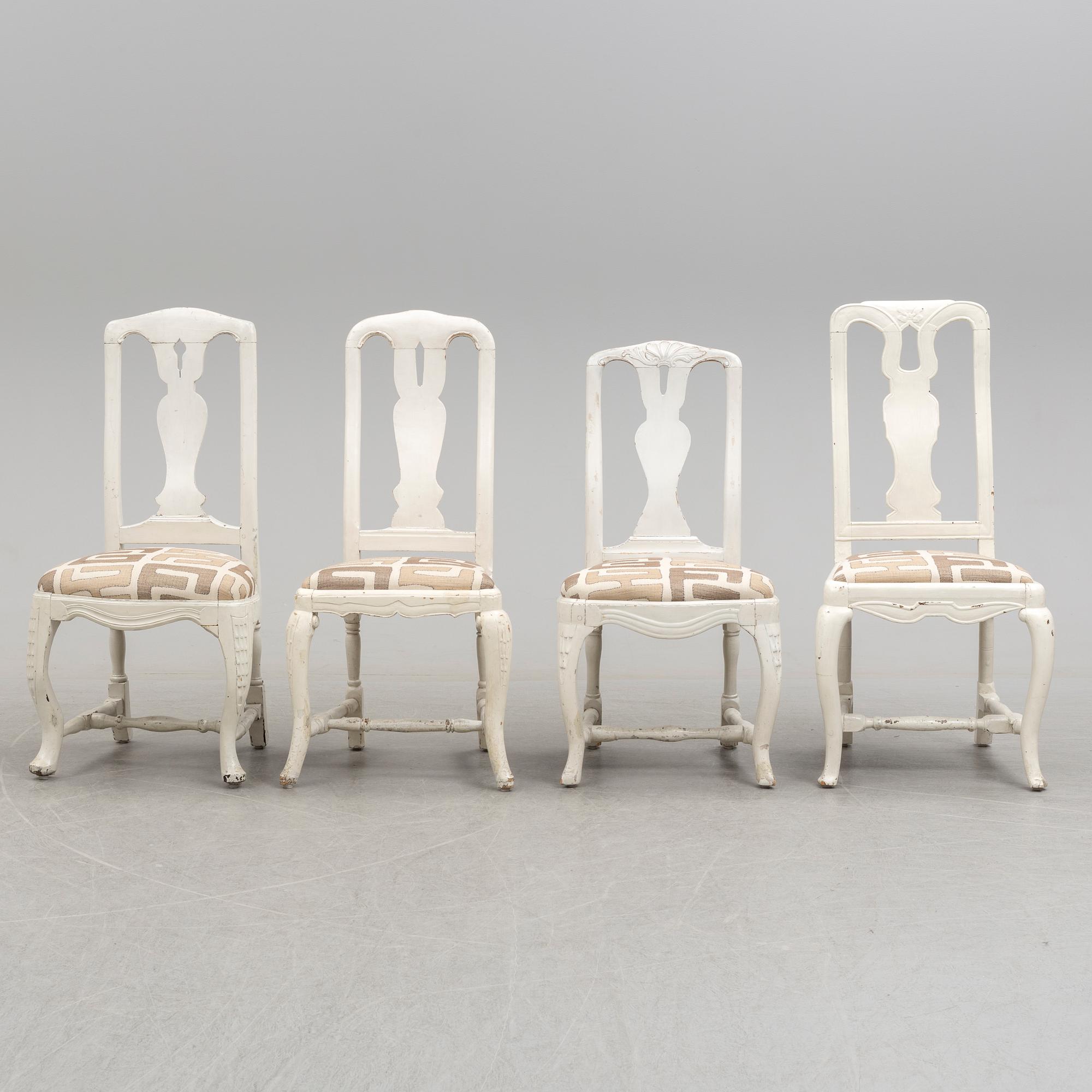 STOLAR 7 stycken, rokoko, 1700-talets andra hälft.