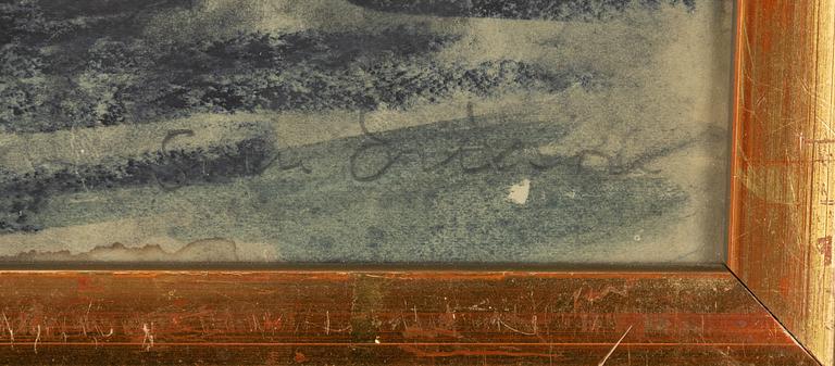 Sven X:et Erixson, mixed media on paper, signed.