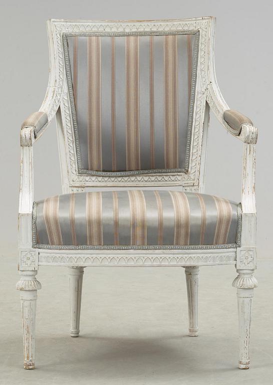 KARMSTOL, Ephraim Ståhl, (mästare i Stockholm 1794-1820). Sengustaviansk. Stämpelsignerad.