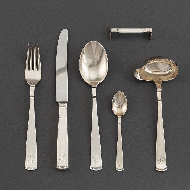 Jacob Ängman, silver cutlery 'Rosenholm' (25 pc), GAB.