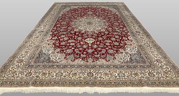 Rug, Nain, part silk, 372 x 260 cm.