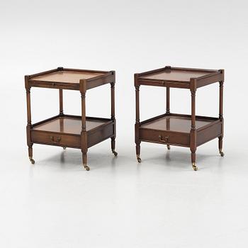 A pair of mahogany bedside tables, second half of the 20th Century.
