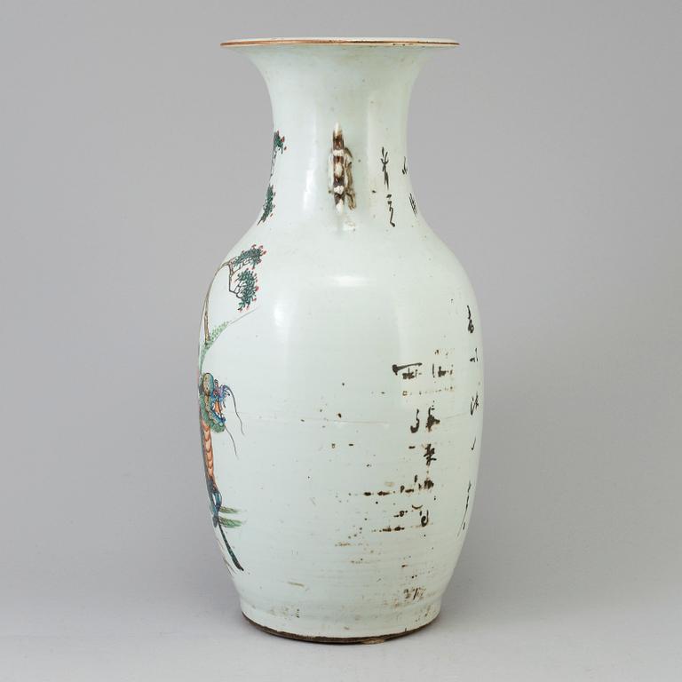 A Chinese famille rose figural porcelain vase, early 20th century.