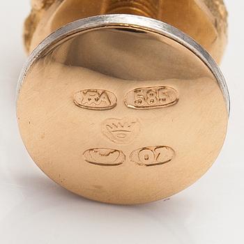 Björn Weckström, Knappar till frackskjorta "Nugget", 14K guld, silver. Lapponia 1967.