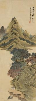 Unknown artist, a chinese painting, ink and colour on paper, 20th century.