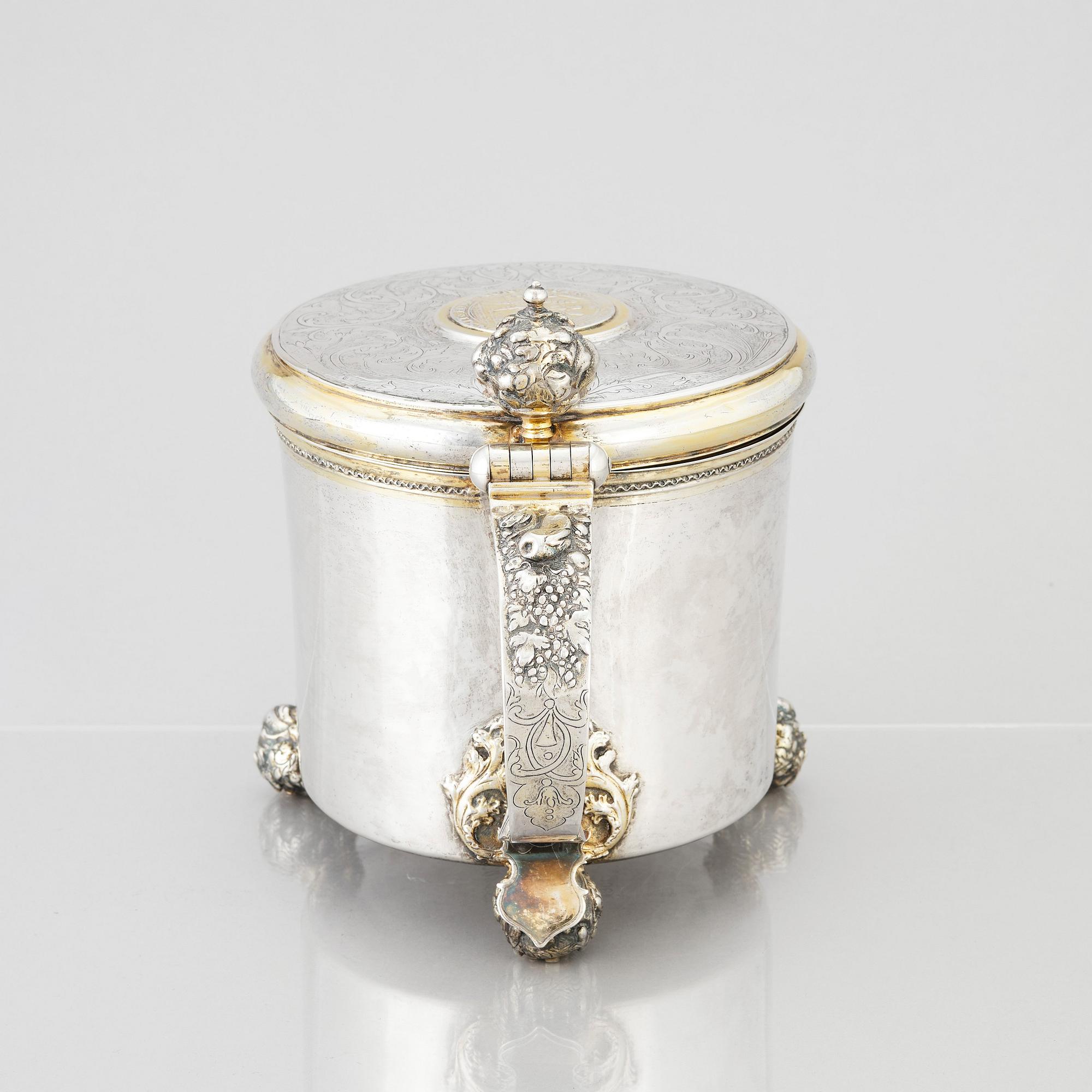 A Swedish late baroque parcel-gilt silver tankard, mark of Jeremias Britt, Kalmar (1736-1742).