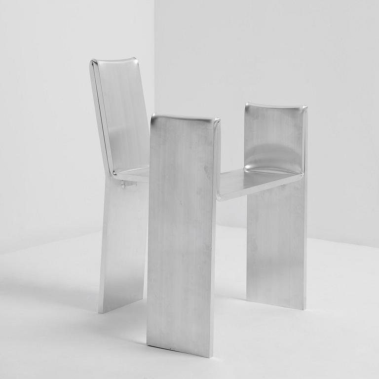 David Taylor, stol, unik, "Aluminium Chair", Studio Mellösaverken, Sverige, 2025.