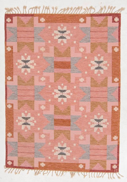 Ingegerd Silow, a 'Föllinge' flat weave carpet, signed IS, c. 229 x 167 cm.