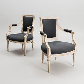 A PAIR OF GUSTAVIAN ARMCHAIRS, signed Erik Öhrmark.