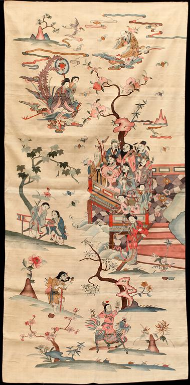 VÄGGBONAD, Kina, 1900-talets första kvartal.
177 x 85.